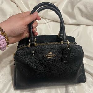 Coach Mini Lillie Carrier Handbag Purse in Black